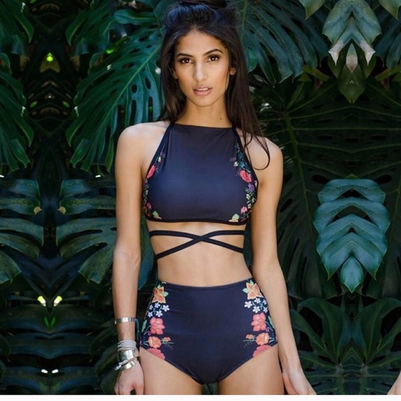 Other - Floral High Waisted Bikini 2 Piece